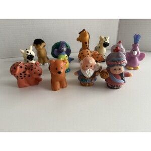 Fisher Price Little People Noahs Ark Zoo Animals Noah Figure Lot peacock camel